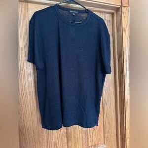 NWT Banana Republic 100% linen navy blue oversized tee, size L. Summer staple!